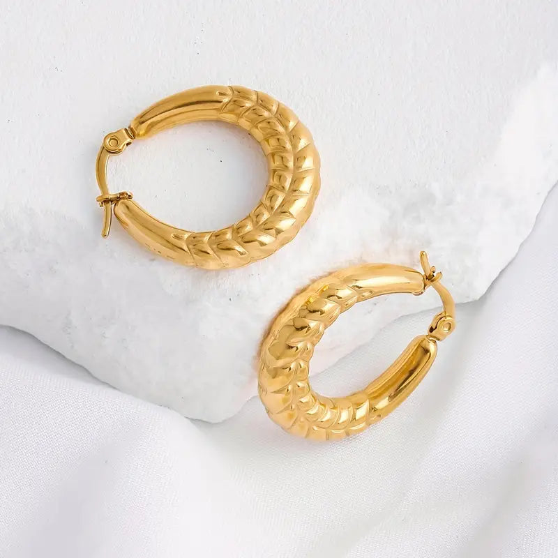 Golden Chunky Hoop Earring